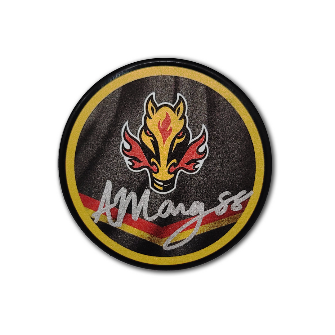 Andrew Mangiapane Calgary Flames Revere Retro Hockey Puck