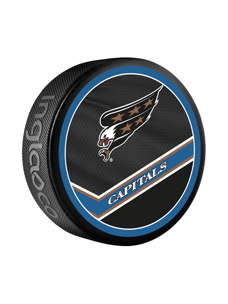 Pre-Order - Andrew Mangiapane Autographed Washington Capitals Reverse Retro Hockey Puck