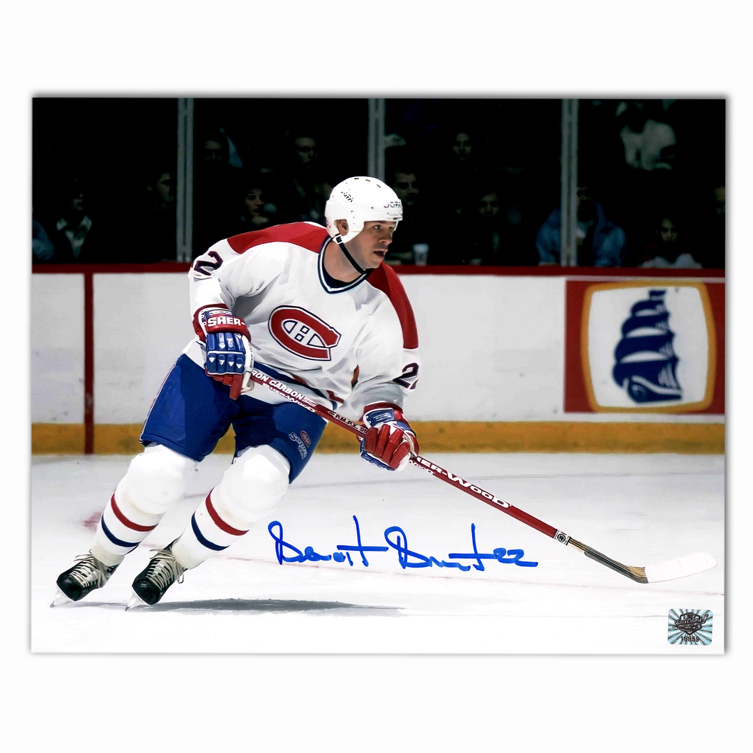 Benoit Brunet Autographed Montreal Canadiens Away 8x10 Horizontal Photo