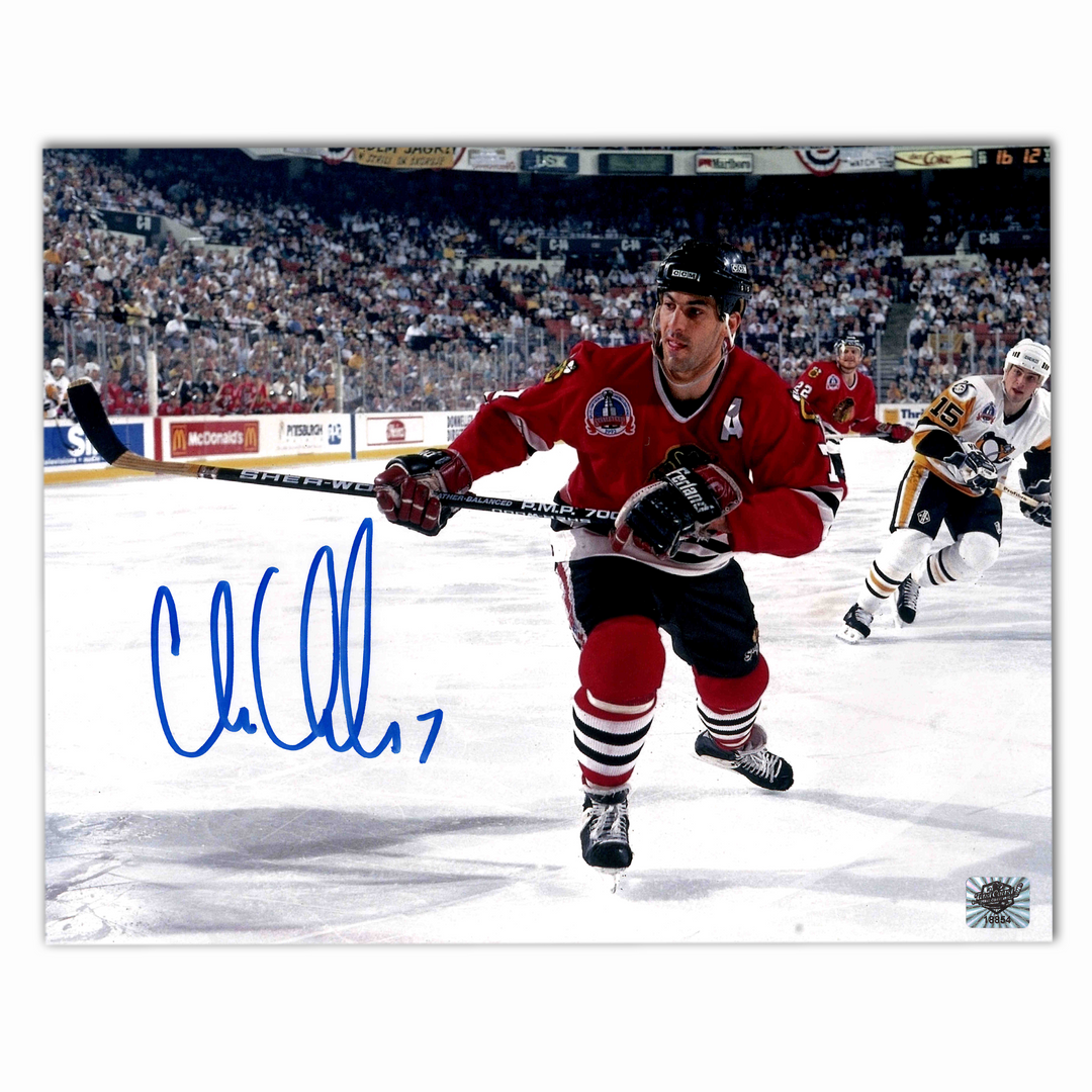 Chris Chelios Autographed Chicago Black Hawks 8x10 Horizontal Photo