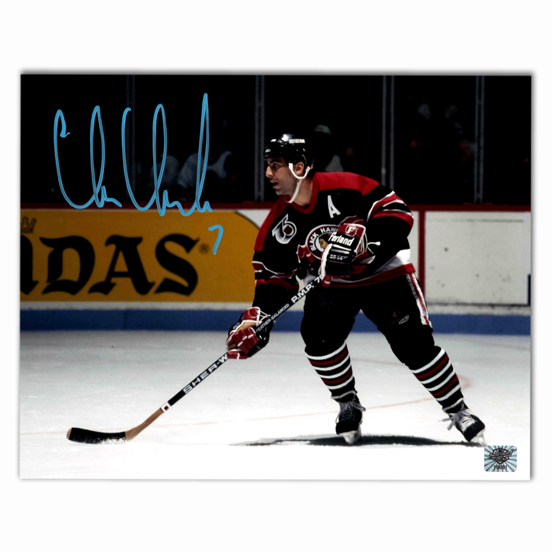 Chris Chelios Autographed Chicago Black Hawks 8x10 Photo