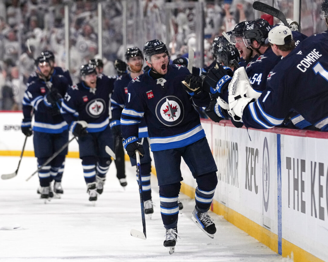 Pre-Order - Cole Perfetti - Autographed Winnipeg Jets Game Seven Celebration Photo 8x10
