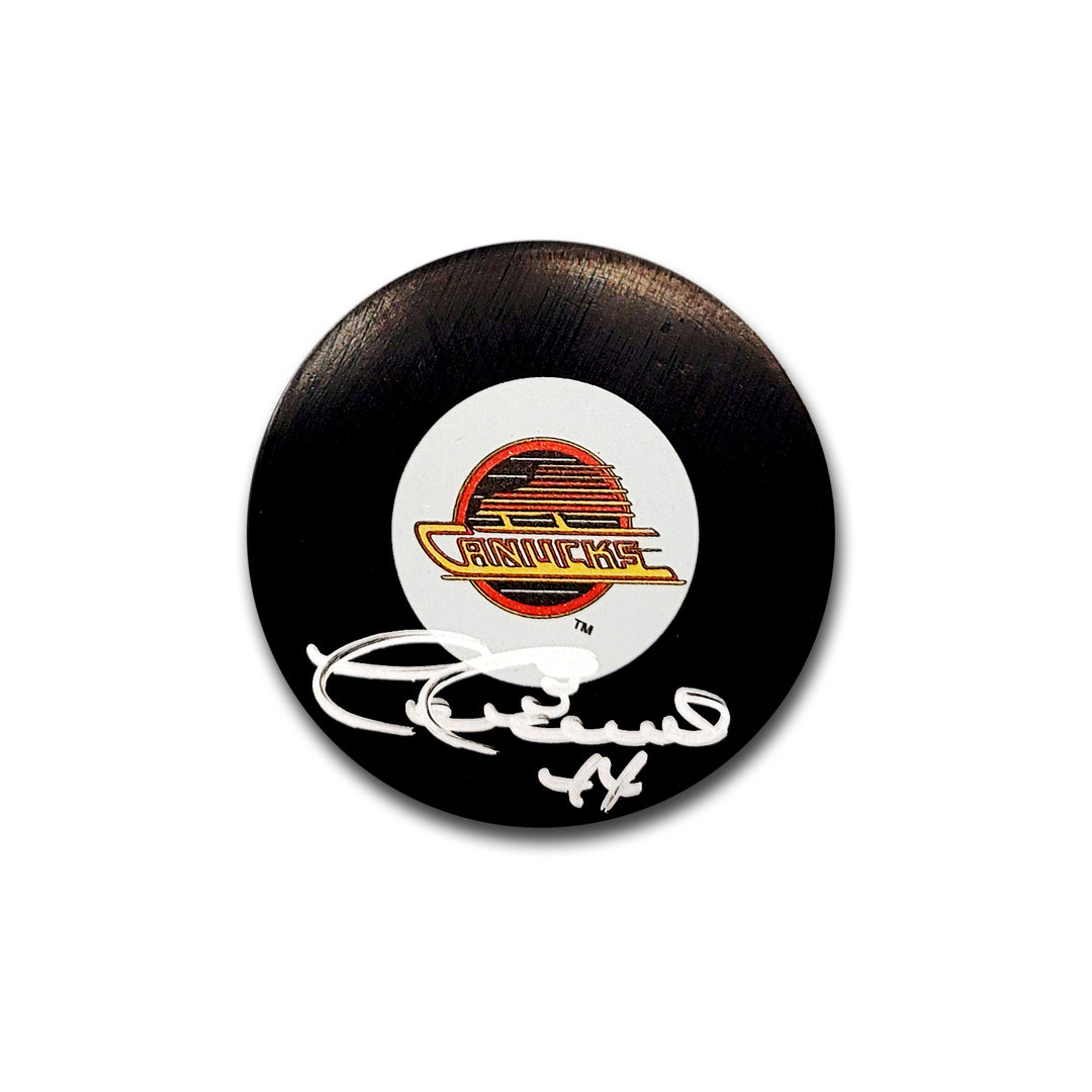 Dave Babych Vancouver Canucks Autographed Flying Skate Hockey Puck