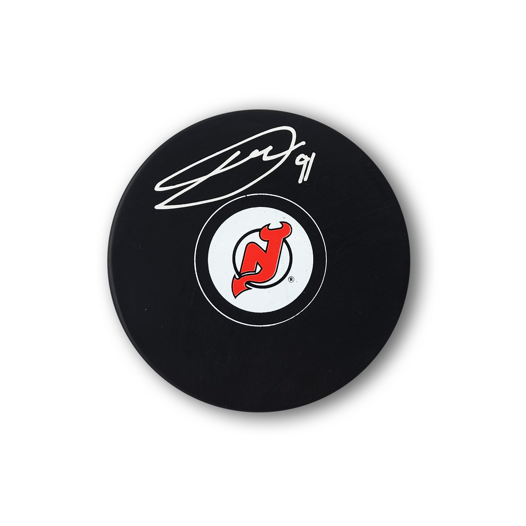 Dawson Mercer Autographed New Jersey Devils Hockey Puck