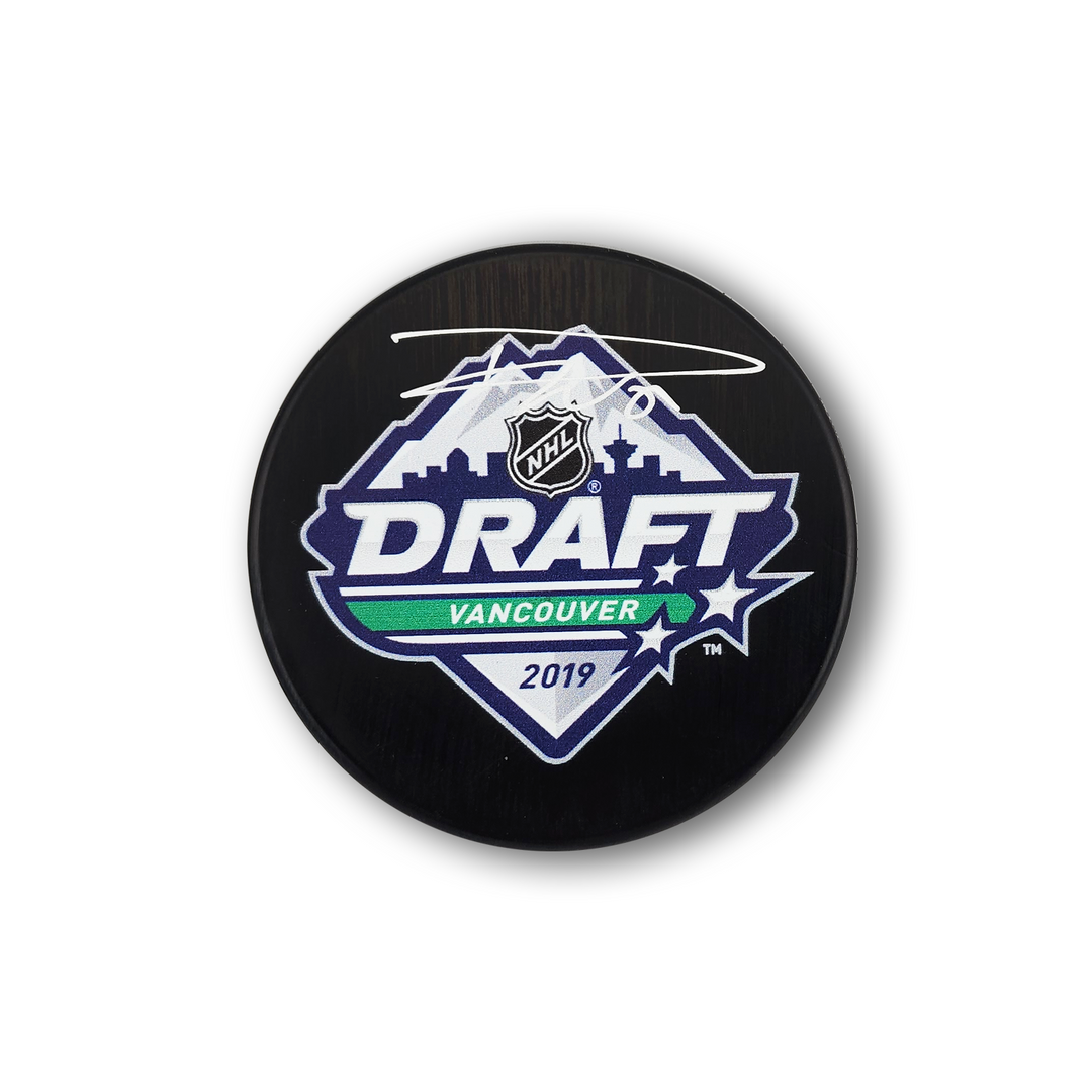 Dustin Wolf Autographed 2019 NHL Draft Hockey Puck