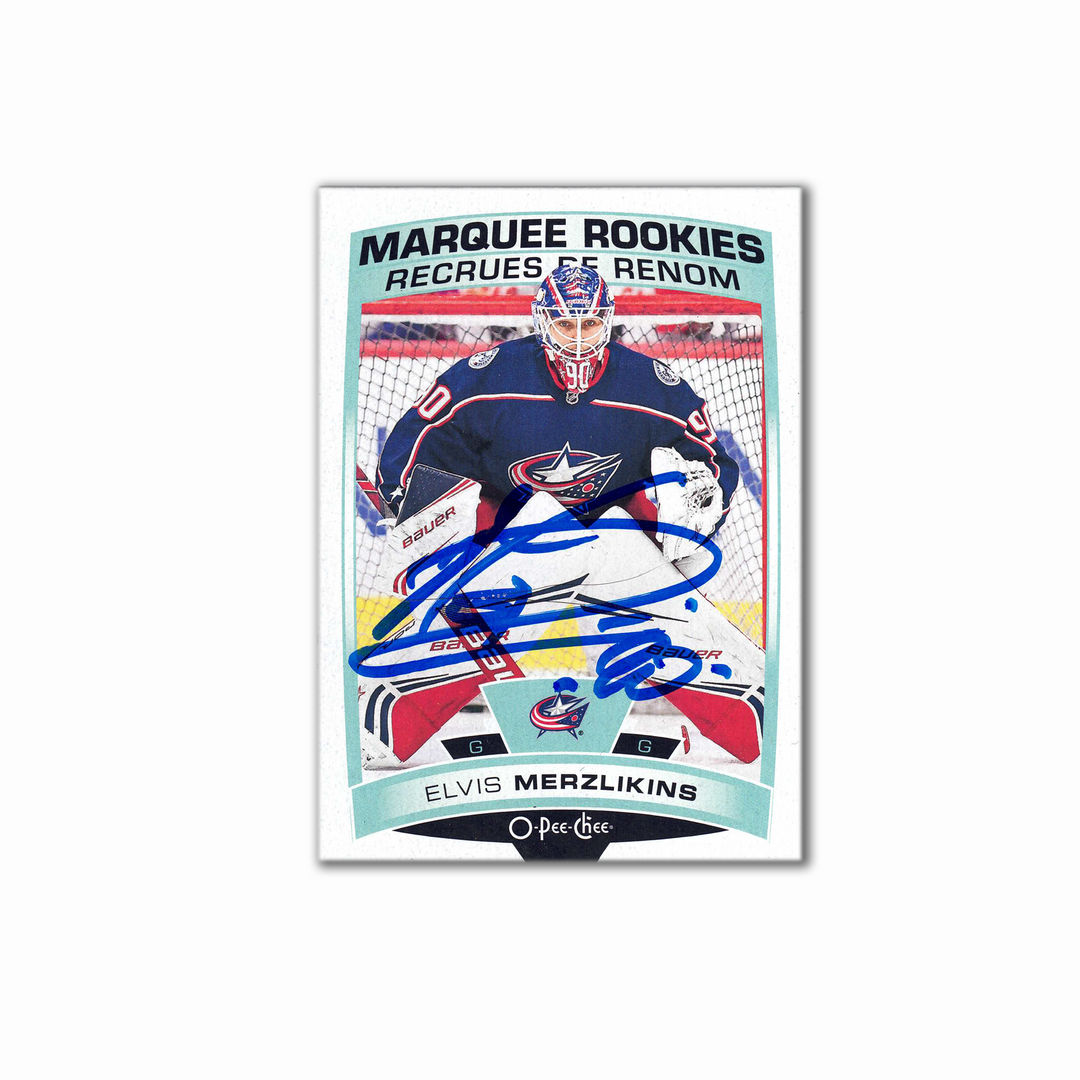 2019-21 OPC Marquee Rookies #626 ELVIS MERZLIKINS Autographed Rookie Card