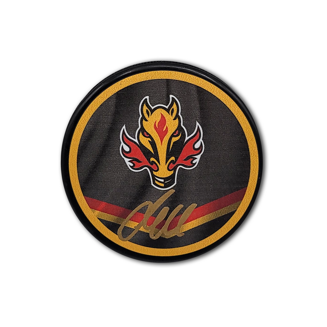 Jacob Markstrom Calgary Flames Reverse Retro Autographed Hockey Puck