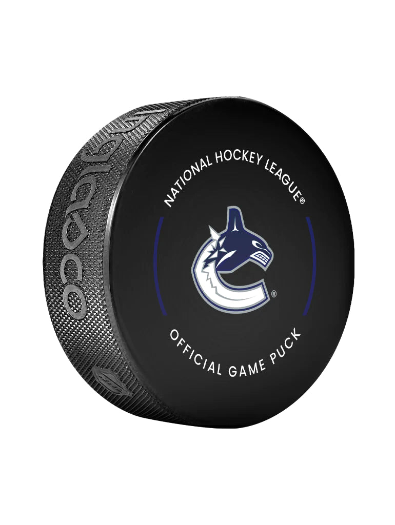 Pre-Order - Jake Debrusk Autographed Vancouver Canucks Official Hockey Puck
