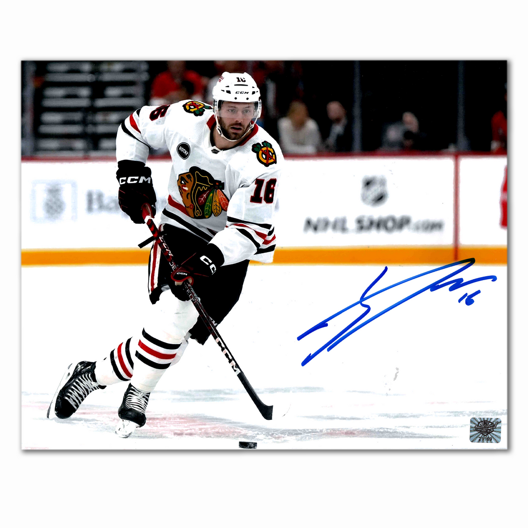 Jason Dickinson Autographed Chicago Black Hawks Away 8x10 Photo