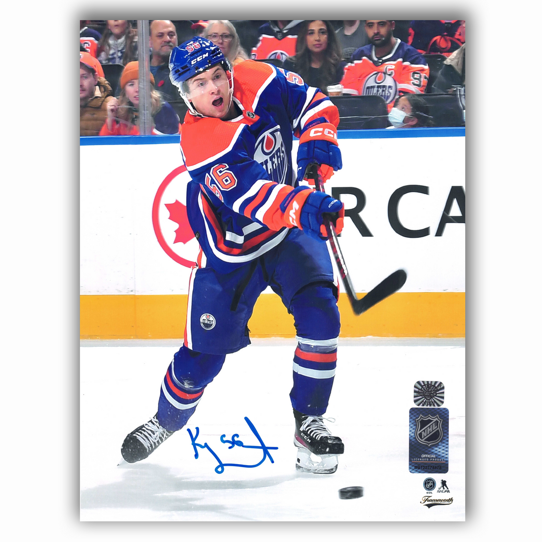 Kailer Yamamoto Autographed Edmonton Oilers Home 8x10 Photo