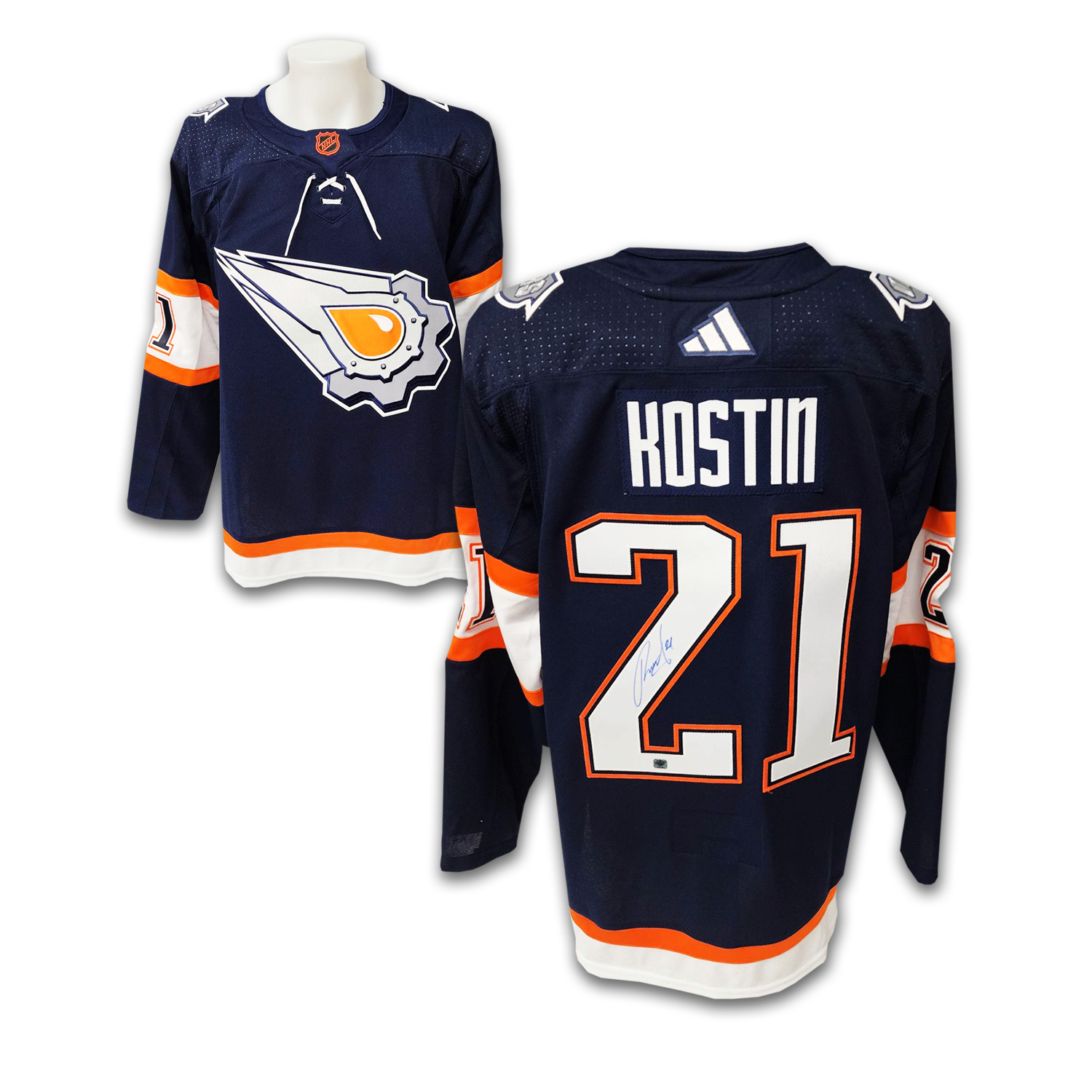 Klim Kostin Autographed Edmonton Oilers Reverse Retro Adidas