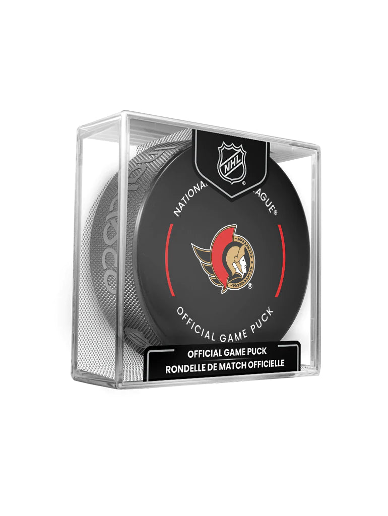 Pre-Order - Linus Ullmark Autographed Ottawa Senators Official Hockey Puck