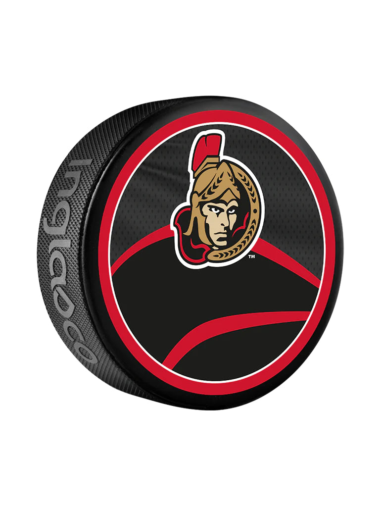 Pre-Order - Linus Ullmark Autographed Ottawa Senators Reverse Retro Hockey Puck