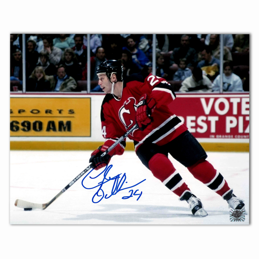 Lyle Odelein Autographed New Jersey Devils Home 8x10 Photo