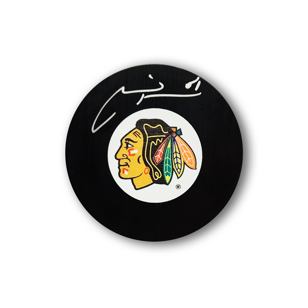 Marian Hossa Autographed Chicago Black Hawks Hockey Puck
