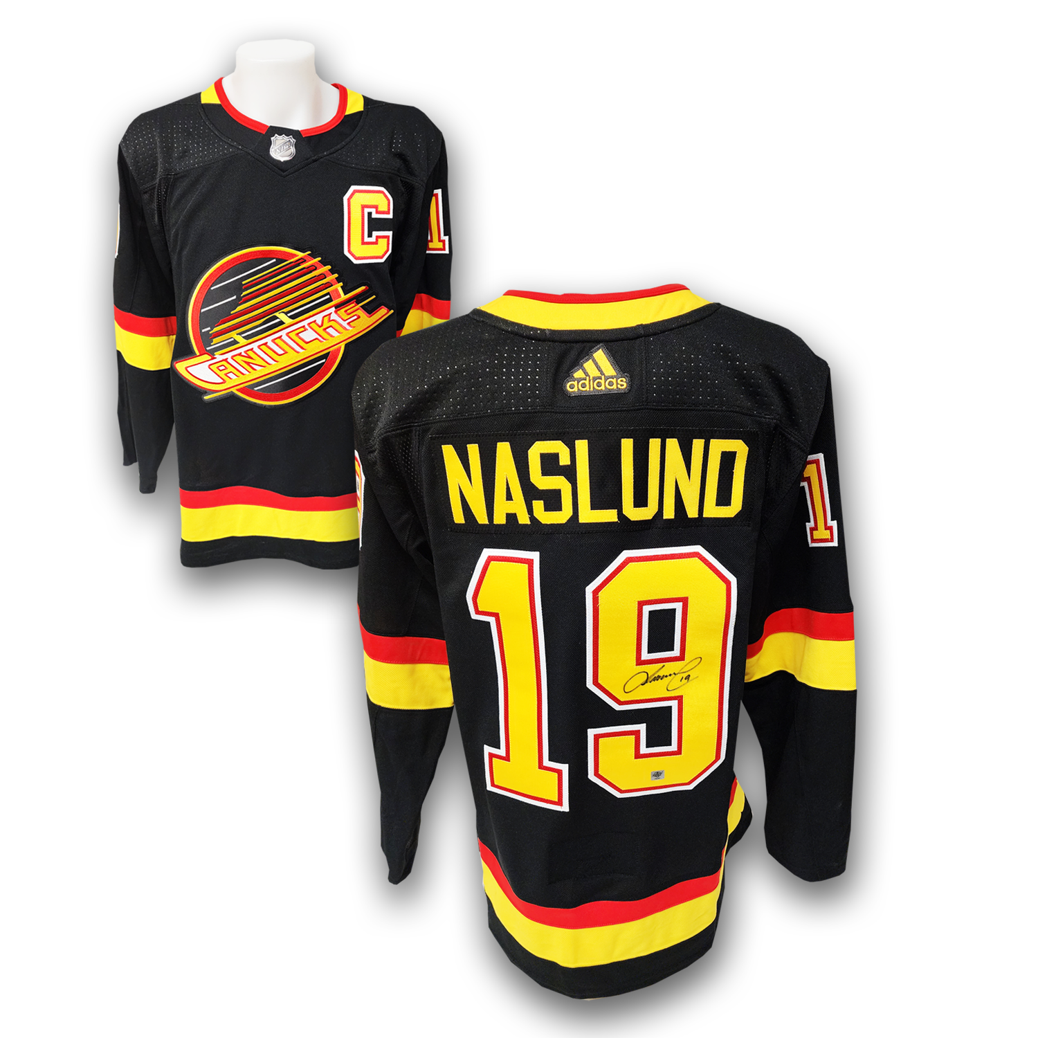 Markus Naslund Autographed Vancouver Canucks Black Flying Skate