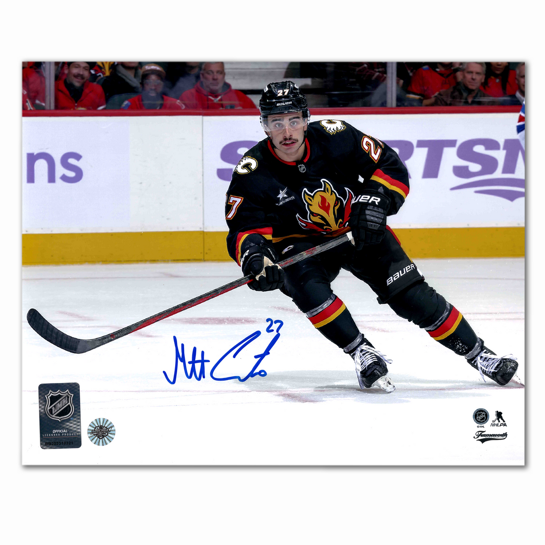 Matt Coronato Autographed Calgary Flames Alternate Horizontal 8x10 Photo
