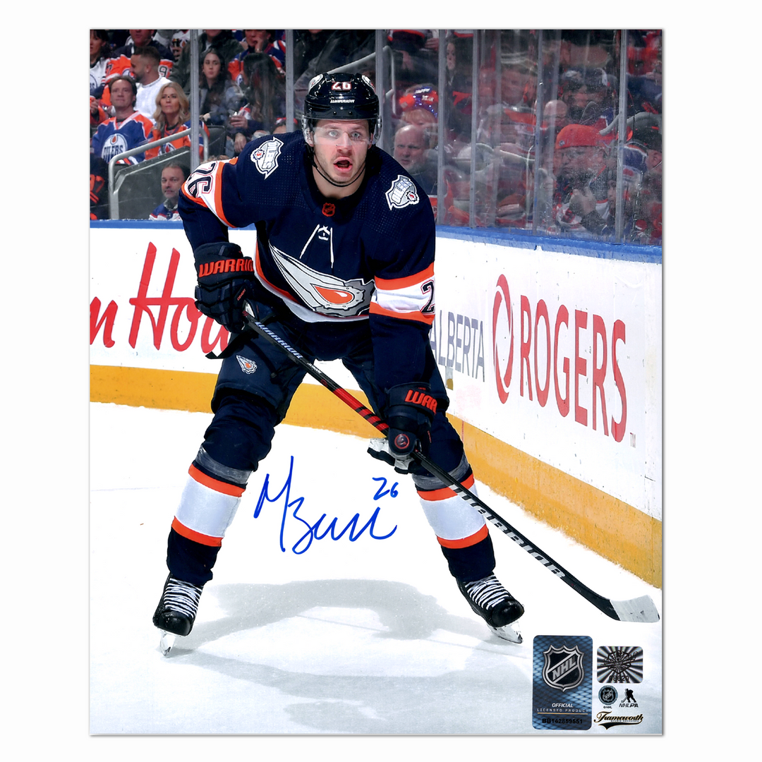 Mattias Janmark Autographed Edmonton Oilers Reverse Retro 8x10 Photo