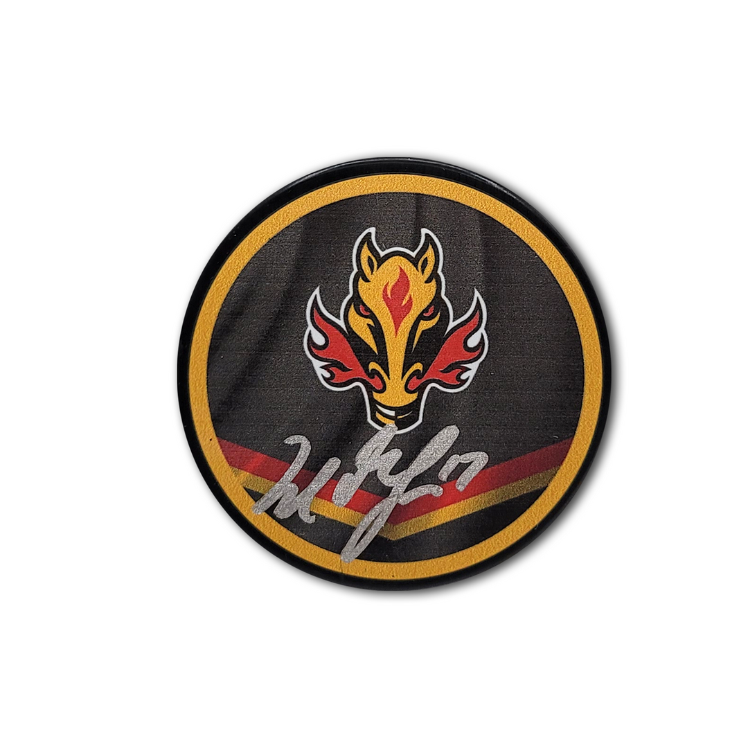 Milan Lucic Calgary Flames Reverse Retro Autographed Hockey Puck