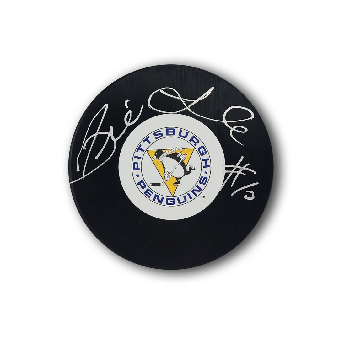 Pierre Larouche Autographed Pittsburgh Penguins Hockey Puck
