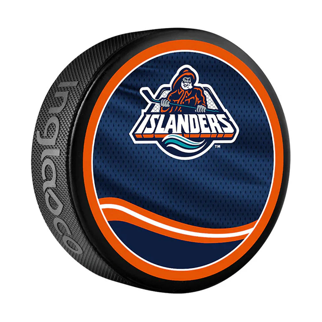 Pre-Order - Ron Hextall Autographed New York Islanders Reverse Retro Hockey Puck