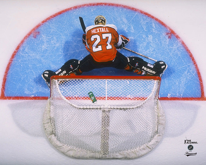 Pre-Order - Ron Hextall Autographed Philadelphia Flyers Behind the Net 8x10 Photo
