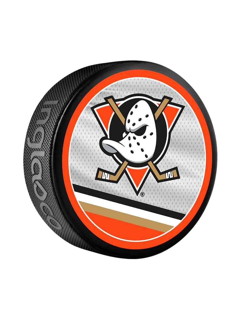 Pre-Order - Sam Steel Autographed Anaheim Ducks Reverse Retro Hockey Puck