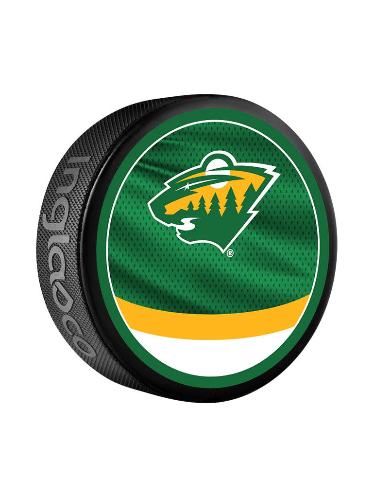 Pre-Order - Sam Steel Autographed Minnesota Wild Reverse Retro Hockey Puck