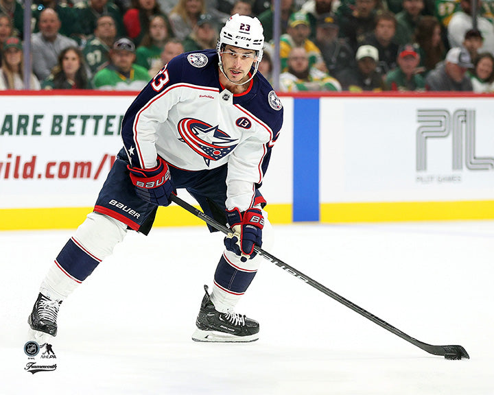 Pre-Order - Sean Monahan Autographed Columbus Blue Jackets Away 8x10 Photo