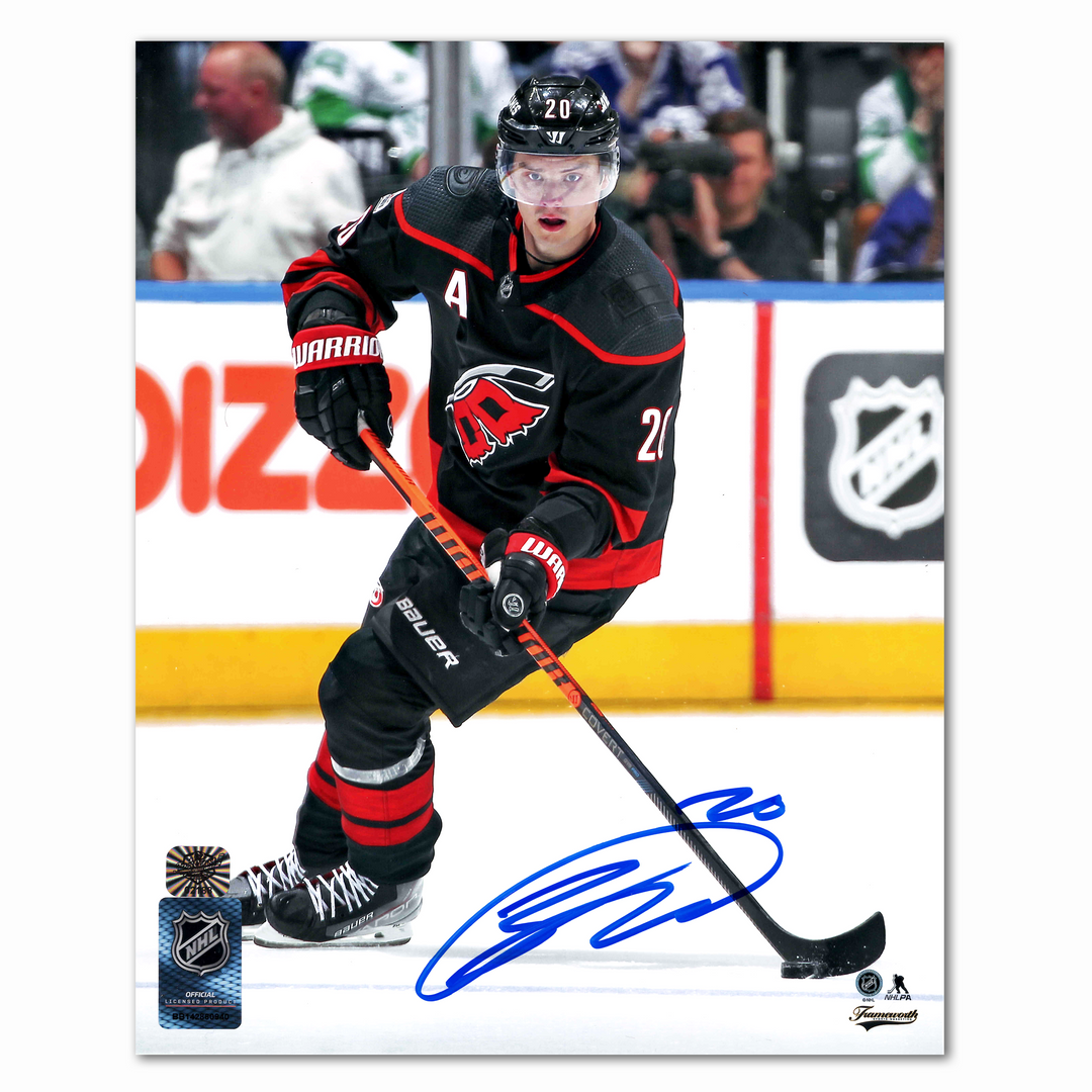Sebastian Aho Autographed Carolina Hurricanes Home 8x10 Photo