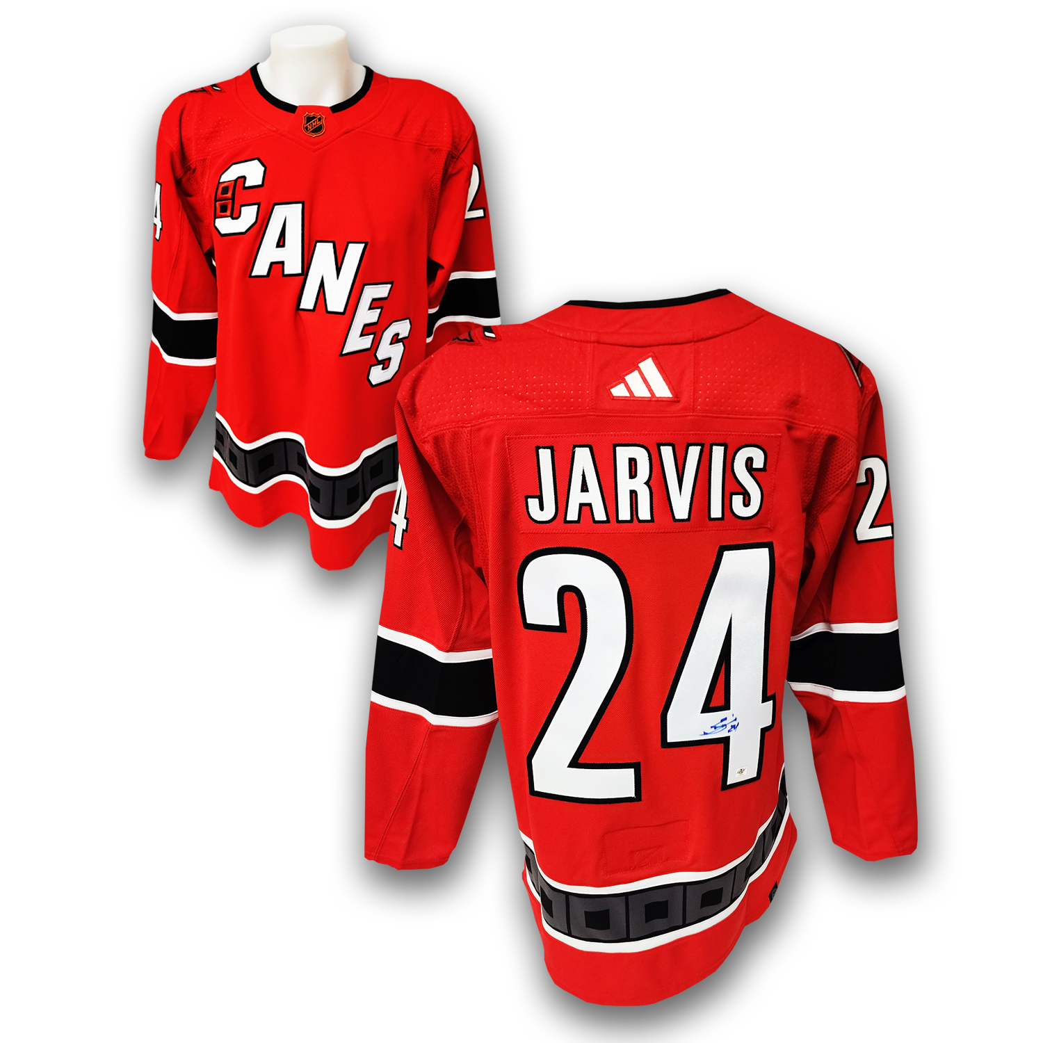 Seth Jarvis Autographed Carolina Hurricanes Reverse Retro 2.0