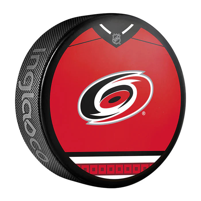 Pre-Order - Seth Jarvis - Autographed Carolina Hurricanes Jersey Design Hockey Puck