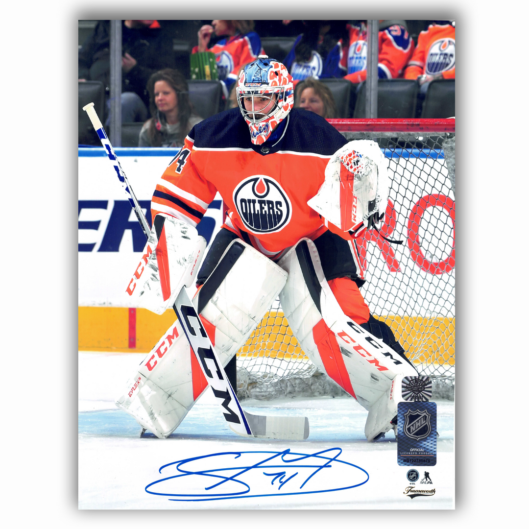 Stuart Skinner Edmonton Oilers Autographed 2017-2022 Home 8x10 Photo