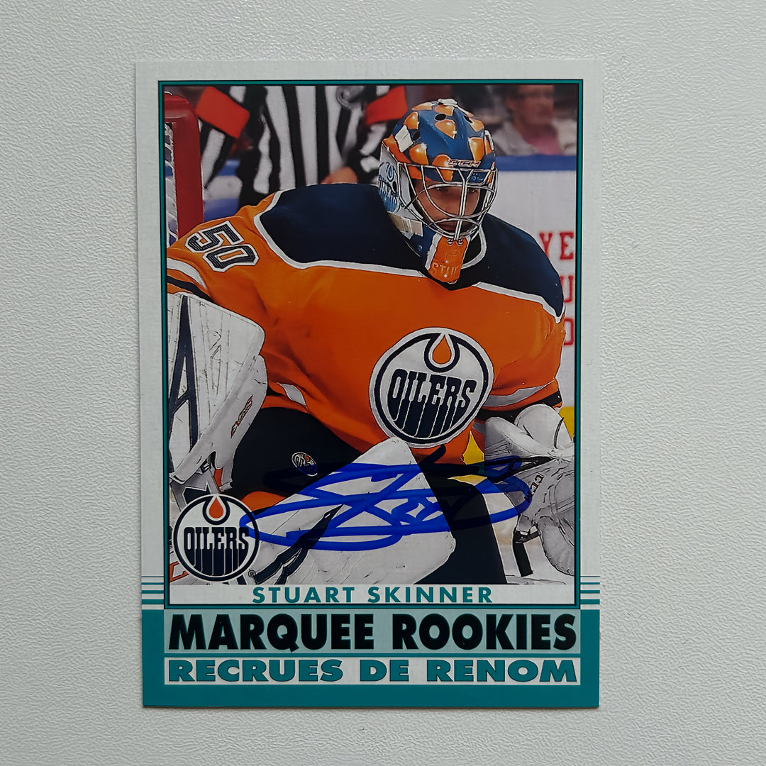2020-21 OPC Marquee Teal #631 STUART SKINNER Autographed Rookie Card