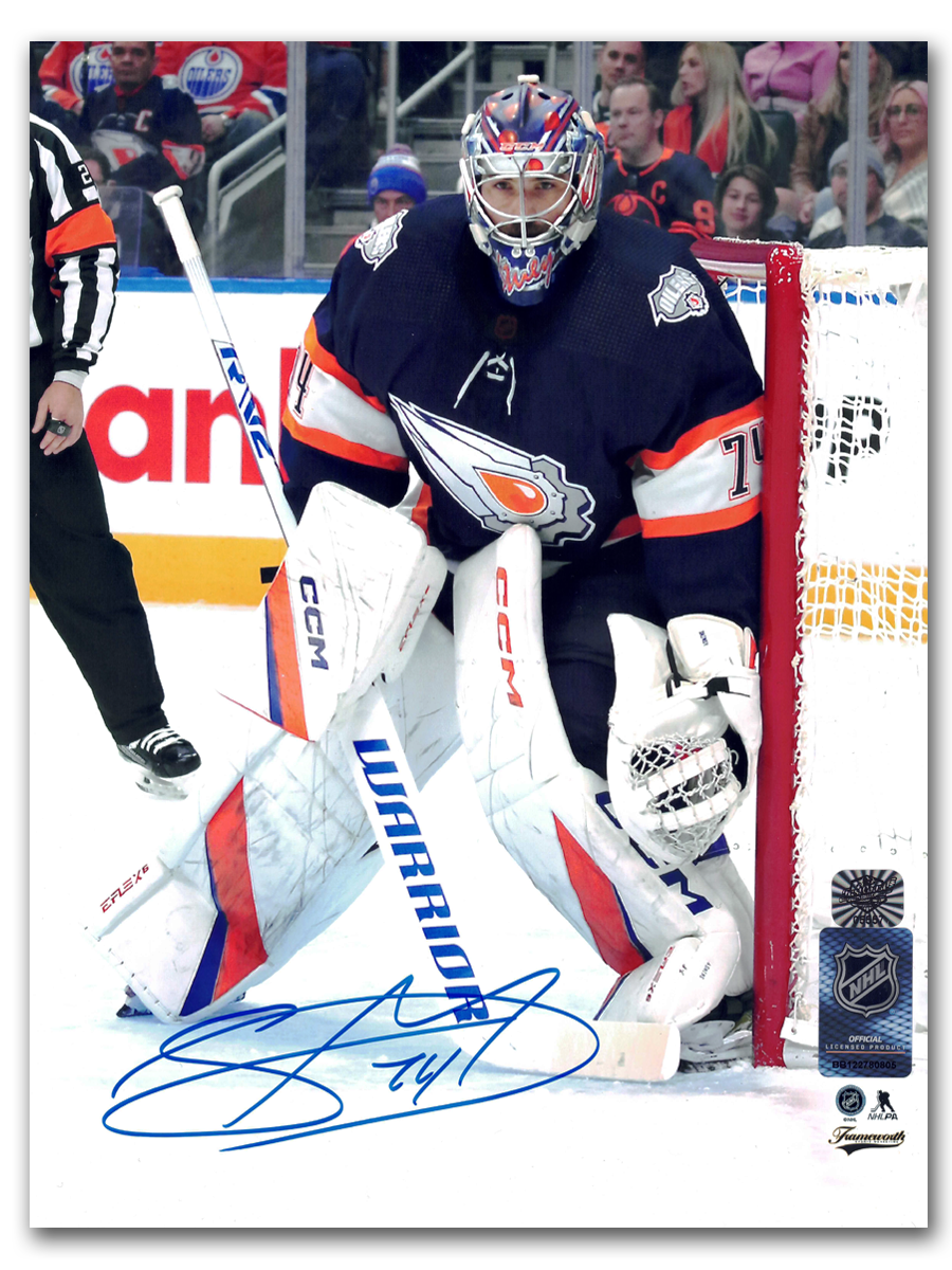Stuart Skinner Edmonton Oilers Autographed Reverse Retro 8x10 Photo