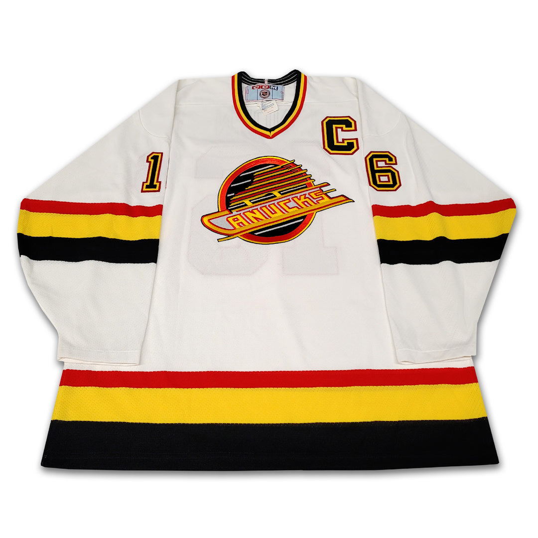 Trevor Linden Vancouver Canucks White Flying Skate Jersey