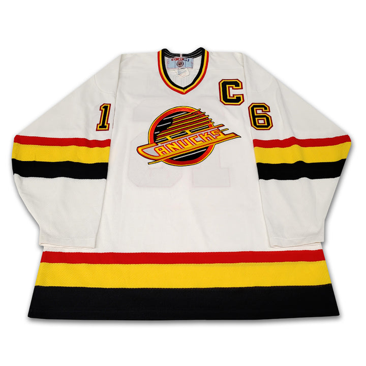 Trevor Linden Vancouver Canucks White Flying Skate Jersey