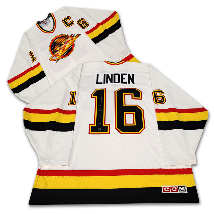 Trevor Linden Vancouver Canucks White Flying Skate Jersey