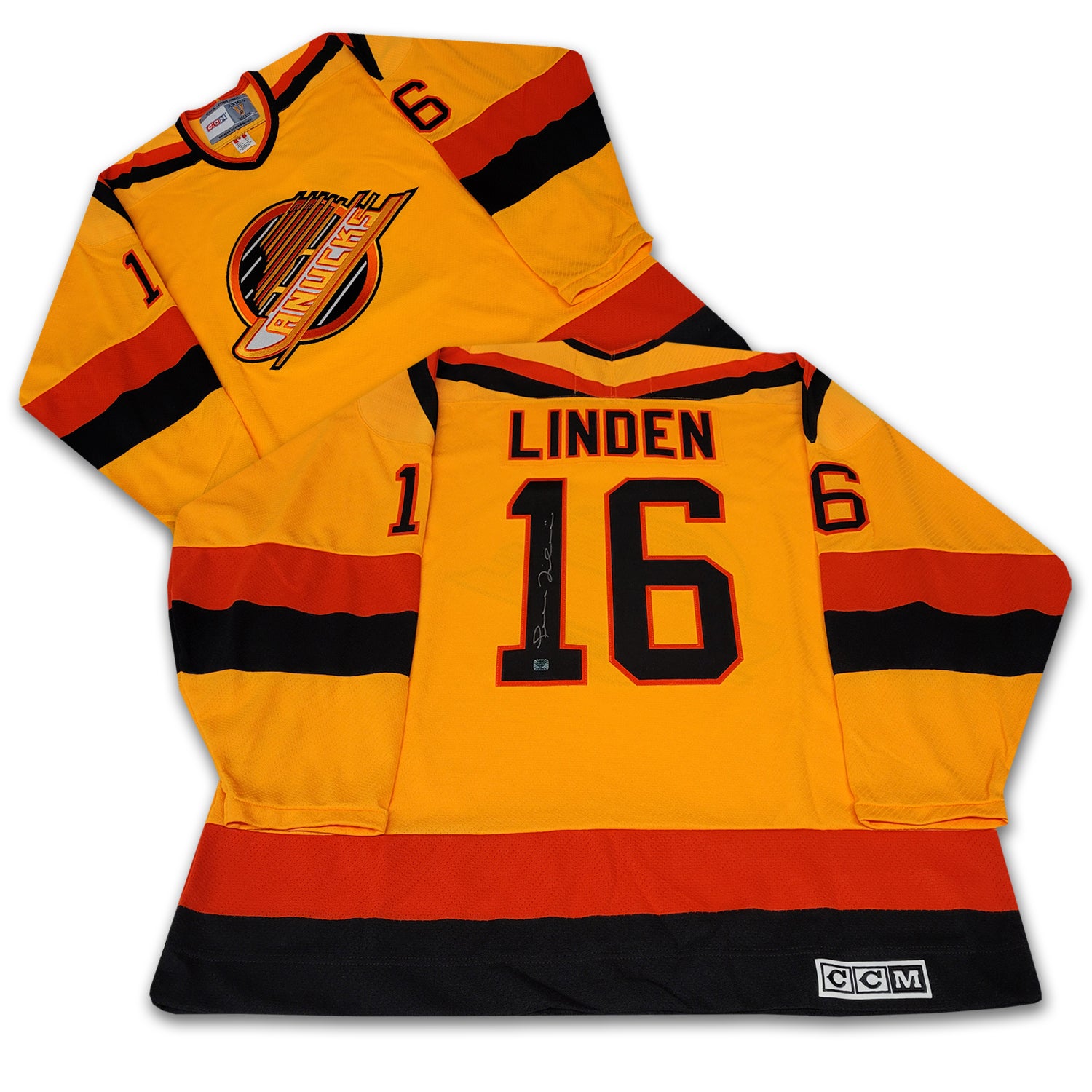 Trevor Linden Vancouver Canucks Yellow Flying Skate CCM Jersey