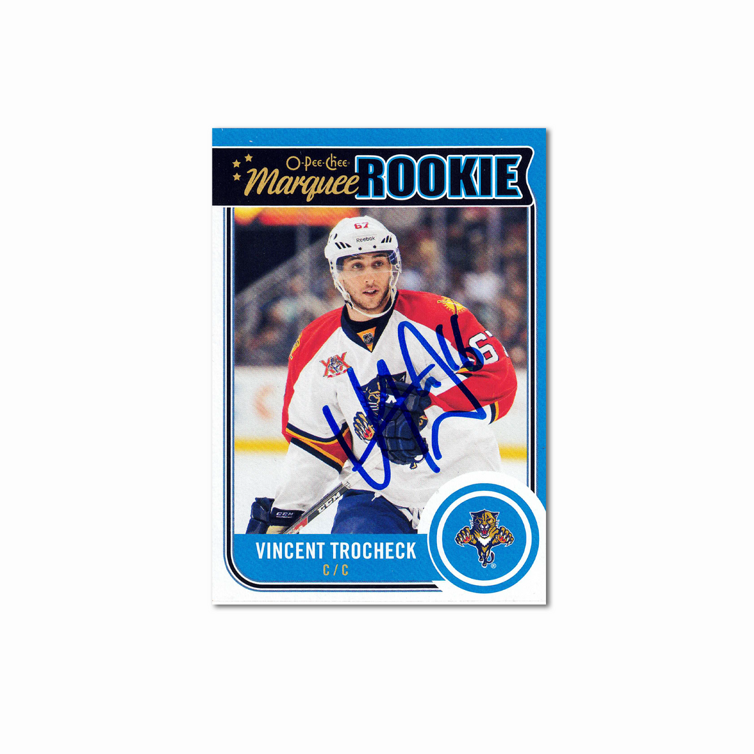 2014-15 OPC Marquee #505 VINCENT TROCHECK Autographed Rookie Card