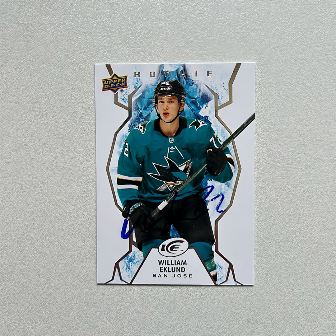 2021-22 UD Ice #116 WILLIAM EKLUND Autographed Rookie Card