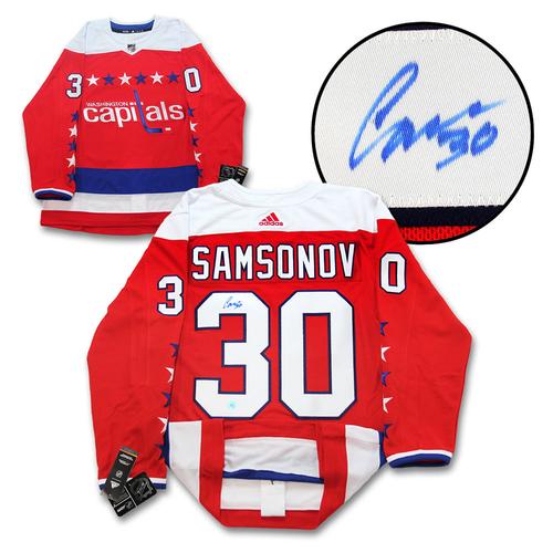 Ilya Samsonov Washington Capitals Signed Retro ALT Adidas Jersey
