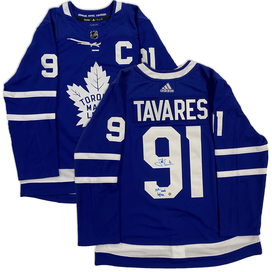 John Tavares Toronto Maple Leafs Blue Adidas Jersey Inscribed 25th Leafs Captian