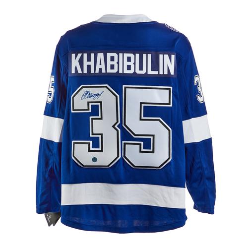 Nikolai Khabibulin Tampa Bay Lightning Autographed Blue Fanatics Jersey East Coast Sports Collectibles