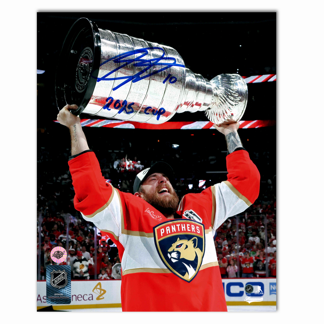 A.J Greer Autographed Florida Panthers 2025 Stanley Cup 8x10 Photo