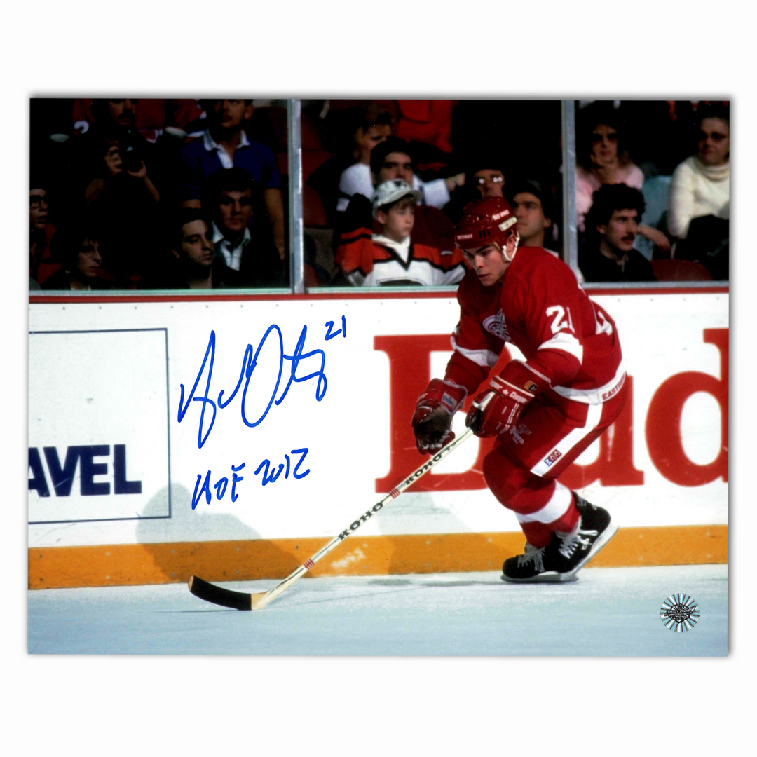 Adam Oates Autographed Detroit Red Wings Home Horizontal 8x10 Photo