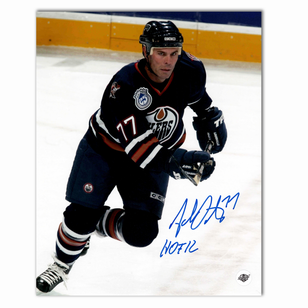 Adam Oates Autographed Edmonton Oilers Home 8x10 Photo