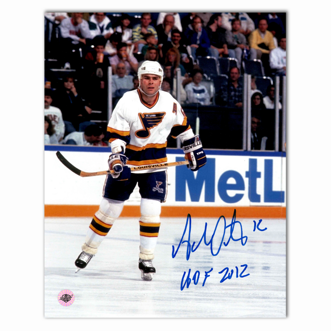 Adam Oates Autographed St. Louis Blues Away 8x10 Photo