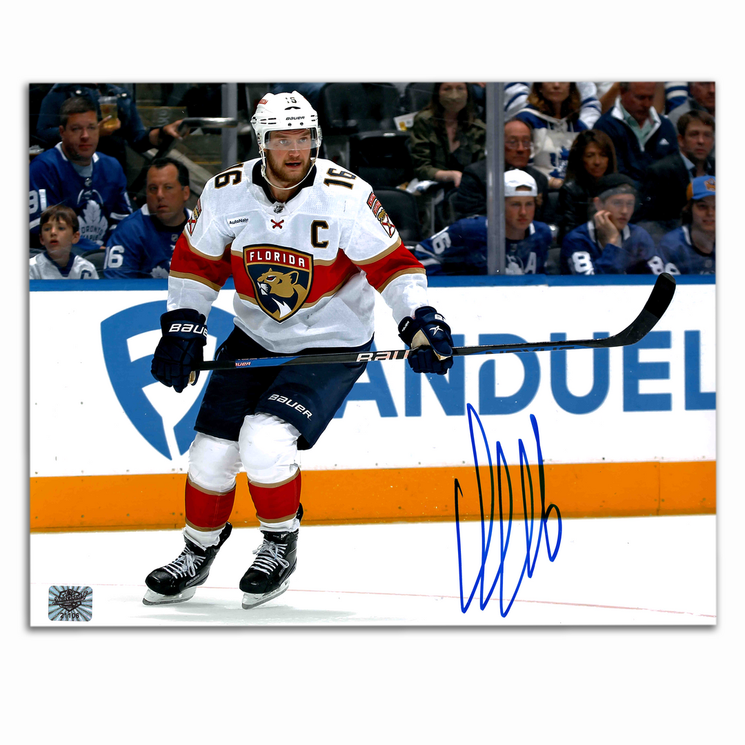 Aleksander Barkov Autographed Florida Panthers Away 8x10 Photo