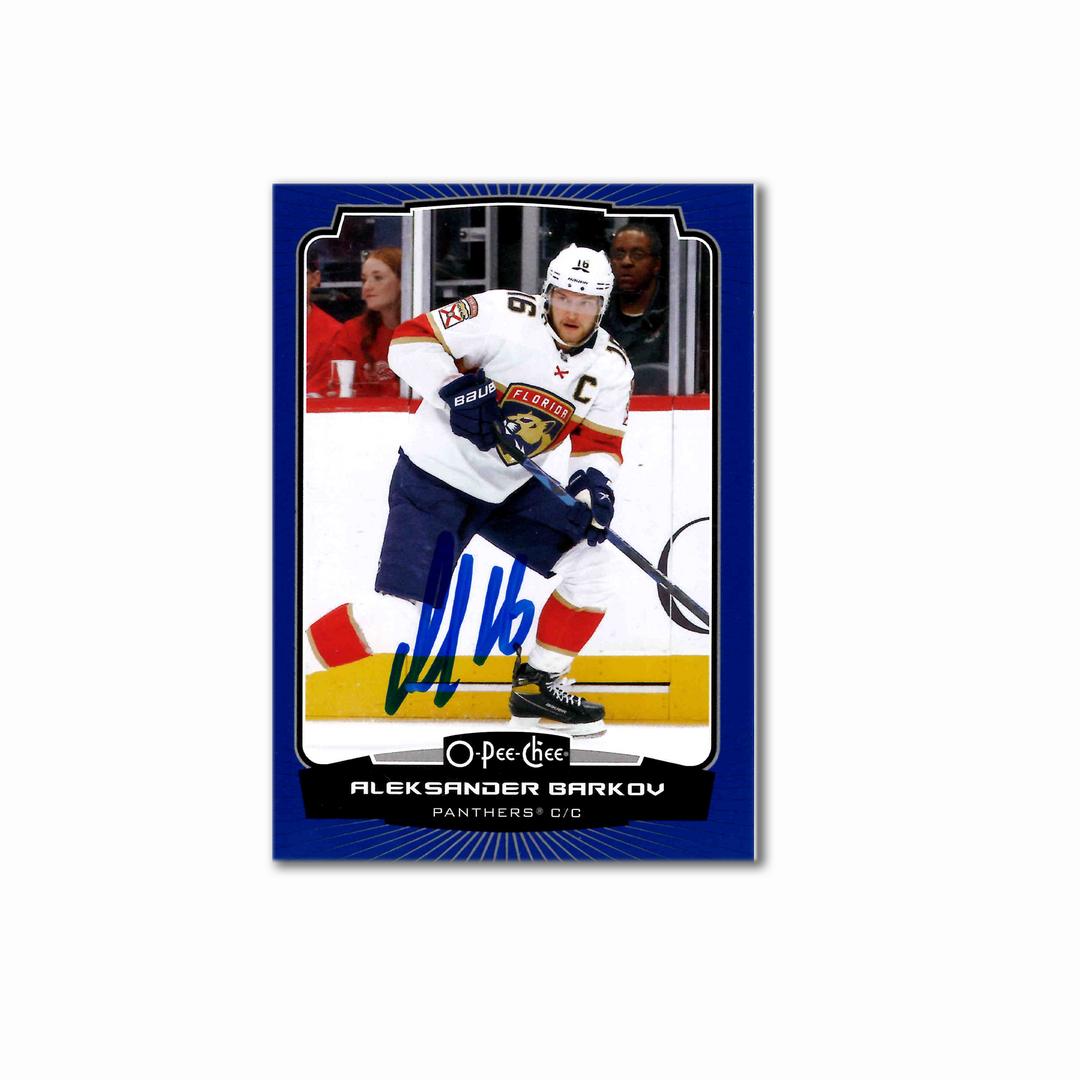 Aleksander Barkov Autographed Florida Panthers 2022-23 O-Pee-Chee #158 Blue Hockey Card